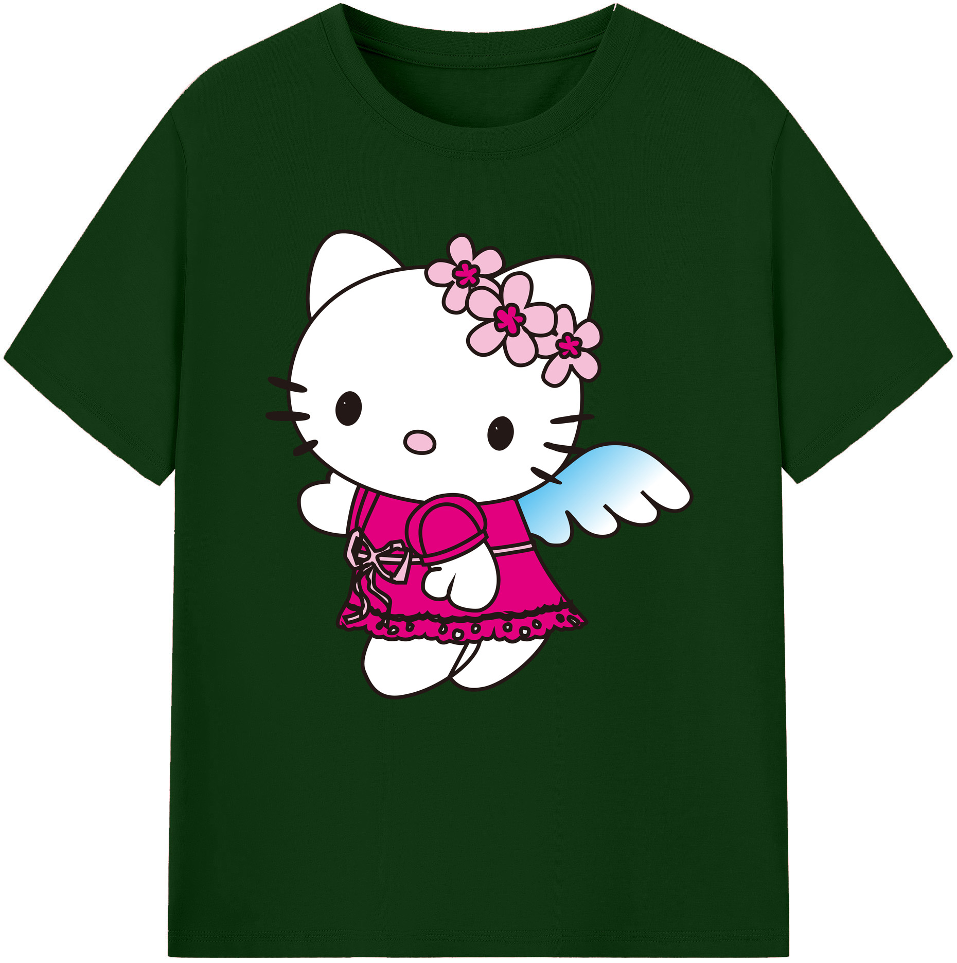 （画像用） Hello Kitty ハローキティ 綿100％半袖Tシャツ（フロントプリント）